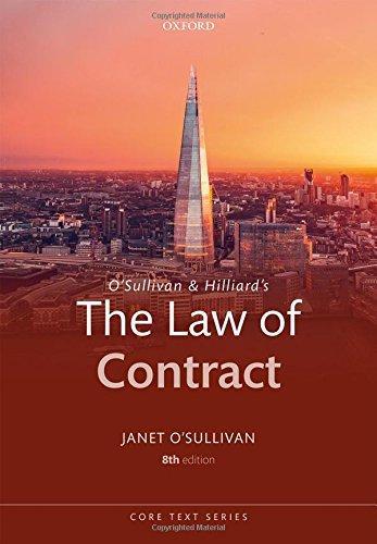 O'sullivan & Hilliard's The Law Of Contract (core Texts Series).