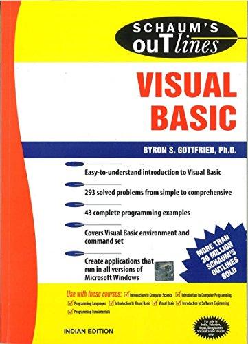 Schaum's Outlines Theory And Problems Of Programming With Visual Basic.